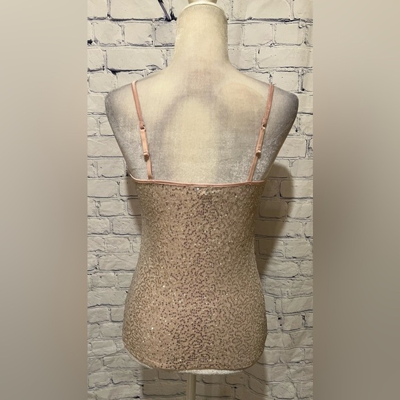Express Pink Glitter Sequin Tank Top With Adjustable Straps Size Small - Picture 5 of 8